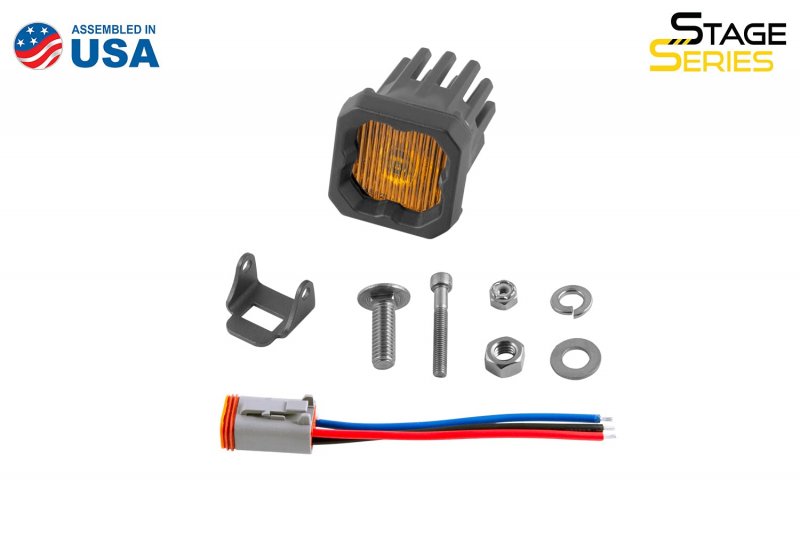 Diode Dynamics Stage Series C1 Yellow Sae Dot Fog Standard Led Pod One W Amber Backlight