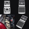Skull Motorcycle Steel Chrome Radiator Grill Cover Guard Protector For Suzuki Vl1500 Lc Intruder 1998-2008 Silver