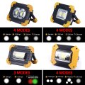 Modoao Led Spotlight Work Light Usb Rechargeable Flashlight Flood For Outdoor Camping Hiking Emergency Car Repairing And Job