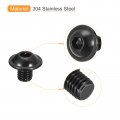 Uxcell Flanged Button Head Socket Cap Screws 20pcs M8x10mm 304 Stainless Steel Black Oxide Drive Fasteners Bolts Fully Thread