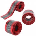 X Autohaux 1m 3 3ft Universal Car Door Sill Protector Entry Edge Guard Strip Sticker Carbon Fiber Pattern Red
