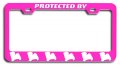 Protected By Maltese Dogs Pets Pn Metal License Plate Frame Tag Holder Y56 