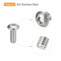 Uxcell 6-32x3 8 Button Head Socket Cap Screws 50pcs 304 Stainless Steel Fasteners Hex Bolts Full Thread Drive