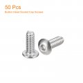 Uxcell 6-32x3 8 Button Head Socket Cap Screws 50pcs 304 Stainless Steel Fasteners Hex Bolts Full Thread Drive