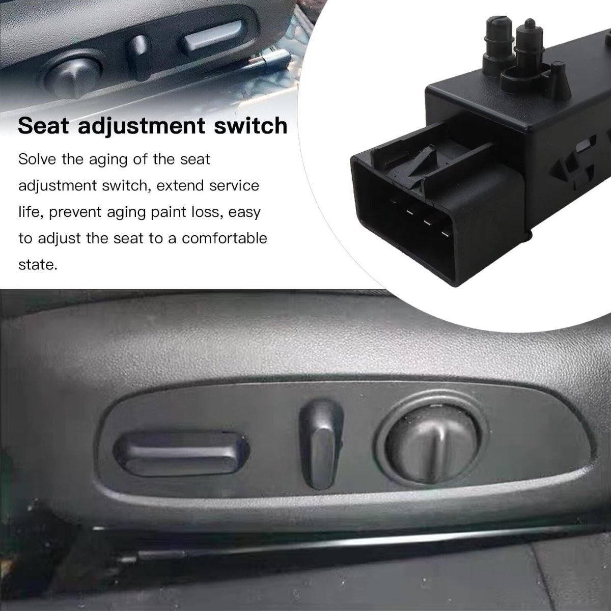 87066-ja03a Black Driver Power Seat Switch Adjust Control Upgraded For 2008 Nissan Altima S Coupe 2-door