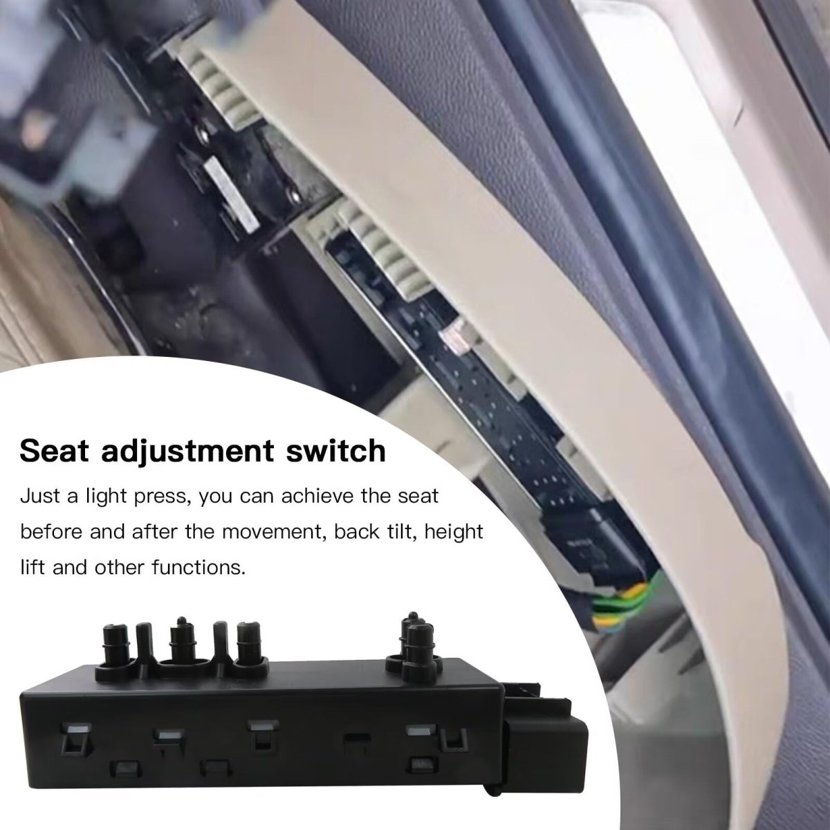 87066-ja03a Black Driver Power Seat Switch Adjust Control Upgraded For 2008 Nissan Altima S Coupe 2-door