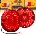 True Mods 2pc 7 In Round Led Stop Brake Tail Light For School Bus Truck Dot Fmvss 108 And Sae Rated Tbt Turn Function Red 9 To 