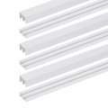 3 Sets Sliding Door Track Fit 1 8 Thick Panel Plastic Upper Lower Window Set For Glass Cabinet Closet 3ft X 25 64 White 