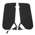 Black Sun Visor Shades With Vanity Mirror Left Right 2pcs Replacement For 2005-2013 C6 Corvette Coupe 2-door 23142243 23142245