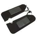 Black Sun Visor Shades With Vanity Mirror Left Right 2pcs Replacement For 2005-2013 C6 Corvette Coupe 2-door 23142243 23142245