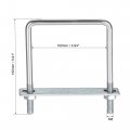 Uxcell Square U-bolts 3-1 2 100mm Inner Width 150mm Length Carbon Steel M8 With Nuts Frame Plate Round Washers