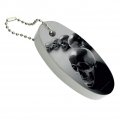 Metal Skulls Skeletons Floating Keychain Oval Foam Boat Buoy Key Float For Fishing And Water Sports 3 2 In X 1 4 0 8
