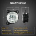 Partsam 12v Led Fog Lights Assembly Kit For Peterbilt 579 587 Kenworth T660 Heavy Duty Front Bumper Driving Lamp Aluminum