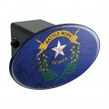 Rustic Distressed Nevada State Flag Oval Tow Trailer Hitch Cover Plug Insert