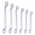 Uxcell 45-degree Offset Box End Wrench Set 8-22mm Metric Cr-v Steel With Rolling Pouch 6-piece