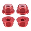 Nylon Insert Hex Lock Nuts 4pcs M5 X 0 8mm Aluminum Alloy Self-locking Anodizing Flange Nut For Fasteners Claret 