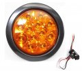 4 In Amber Round Led Turn Tail Parking Signal Light For Truck Trailer Rv With Plug Grommet Waterproof 12 Diode Bright Lamp Dot 