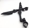 Xkh Group Motorcycle Black Long Angled Adjustable Peg Mounting Kit Stiletto Shape Footrest Foot Pegs For V-star Roadstar Suzuki