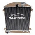 3 Row Core Aluminum Radiator For 1932 Ford Model Hi Boy Grill Shells V8 Engines Alloyworks-2335 Polished Finish High Capacity 
