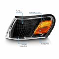 Amerilite Corner Turn Signal Replacement Lights Black Set For 93-97 Toyota Corolla Passenger And Driver Side