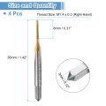 4pcs Straight Flute Thread Tap M1 4 X 0 3 Metric Titanium Coated Screwing Tapping Tool Thread Milling Machine Taps M35 High