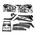 38pcs 3d Black Carbon Fiber Grain Car Interior Decor Trims Stickers Decals Compatible For Acura Tsx 2009-2014