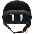 Ilm Motorcycle Half Helmet With Integrated Sun Visor Quick Release Buckle Dot Approved Xl Gloss Black