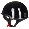 Ilm Motorcycle Half Helmet With Integrated Sun Visor Quick Release Buckle Dot Approved Xl Gloss Black