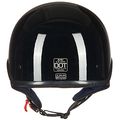 Ilm Motorcycle Half Helmet With Integrated Sun Visor Quick Release Buckle Dot Approved Xl Gloss Black