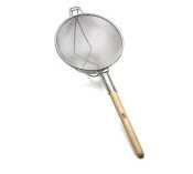 Tablecraft 1023 11-3 4 Double Mesh Strainer With Wooden Handles