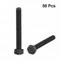 M4x35mm Hex Head Screw Bolts Fastener Grade 8 Carbon Steel Black 50pcs