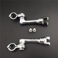 Xkh Group Motorcycle Chrome Long Angled Adjustable Highway Peg Mounting Kit For Bike With 1 Inch 25mm Front Engine Guard Frame