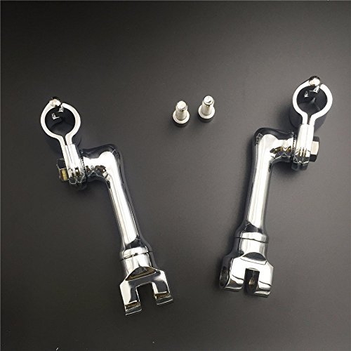 Xkh Group Motorcycle Chrome Long Angled Adjustable Highway Peg Mounting Kit For Bike With 1 Inch 25mm Front Engine Guard Frame