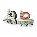1 Pair Heavy Duty Top Post 3 Way Battery Terminal Connector Universal Auto Car Van Boat Positive Negative Red Black 
