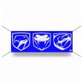 Dodge Viper Tri Logo Heavy Duty Vinyl Banner 18in X 54in Blue 