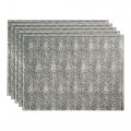 Fasa De Hammered Decorative Vinyl 18in X 24in Backsplash Panel In Crosshatch Silver 5 Pack 