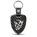 Dodge Demon Real Black Carbon Fiber Large Shield-style Key Chain Keychain Official Licensed 