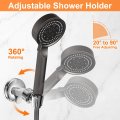 2pcs Shower Head Holder Suction Cup Handheld Removable Showerhead And Wall Mounted Bracket Silver