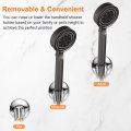2pcs Shower Head Holder Suction Cup Handheld Removable Showerhead And Wall Mounted Bracket Silver