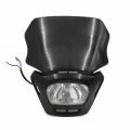 Uxcell Dc 12v Universal Black Plastic Shell Motorcycle Streetfighter White Headlight Head Lamp Bulb W Rubber Strap