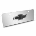 Ipick Image Made For Chevrolet Black 3d Logo 12 X 4 25 European Look Chrome Half-size Stainless Steel License Plate