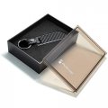 Ipick Image For Jeep Rubicon Wrangler Real Carbon Fiber Blade Style With Leather Strap Key Chain