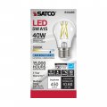 Satco 6 Pack Vintage Edison Dimmable Led Filament Bulbs S12403 High Lumens 5 Watt A15 Clear Medium Base 5000k 90 Cri 120 Volt