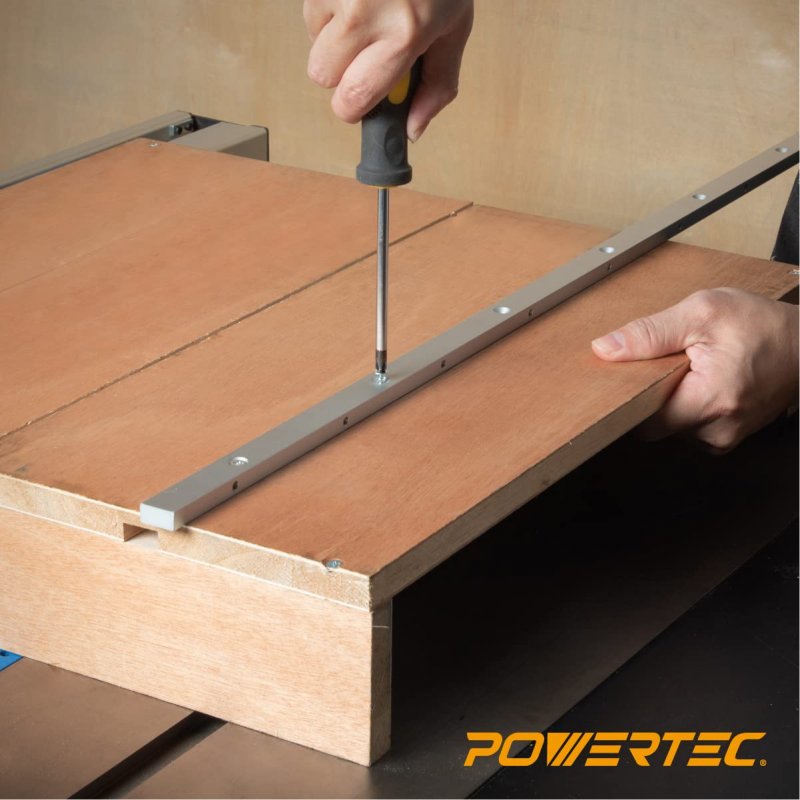 Powertec 71518-p2 18-inch Miter Bar For Any Standard 3 4 X 8 Slot Crosscut Sled Table Saw Router Band 2pk