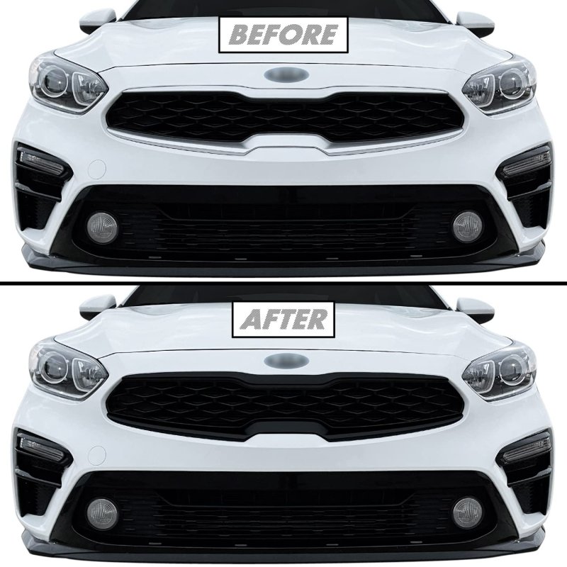 Slickmod Chrome Delete Blackout Vinyl Overlay For 2019-2021 Kia Forte Front Grill Trim Matte Black