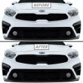Slickmod Chrome Delete Blackout Vinyl Overlay For 2019-2021 Kia Forte Front Grill Trim Matte Black