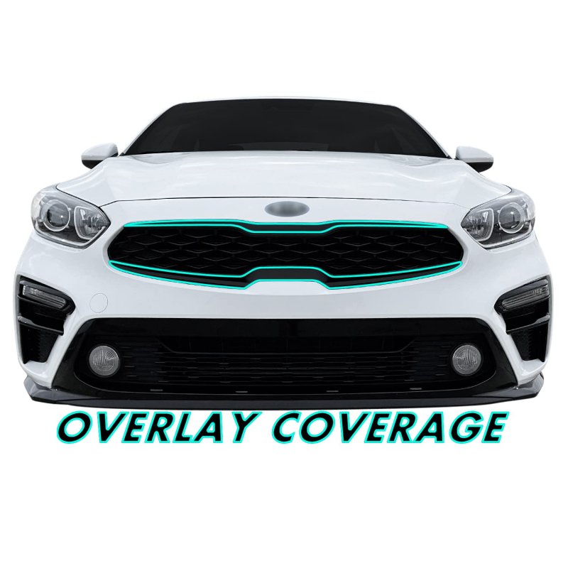 Slickmod Chrome Delete Blackout Vinyl Overlay For 2019-2021 Kia Forte Front Grill Trim Matte Black
