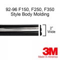 Automotive Authority Llc Black Chrome Side Body Trim Molding Replacement For 1992-1996 F150 F250 F350 Bronco 2 Wide Full Roll