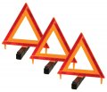 Performance Tool W1498 Large Early Warning Roadside Emergency Reflective Triangle 3 Pack With Case Dot Approved 