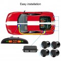 Yctze 4 Parking Sensors Buzzer Car Reverse Backup Rear Radar Led System Sound Alarm Universal Park Assist Object Sensor